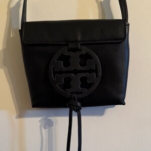 Tory Burch Black Crossbody Bag with Logo Accent